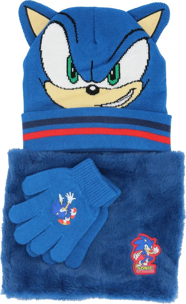 Set Cappello, Guanti e Scaldacollo per Bambini | Minnie, Topolino, Sonic, Stitch, Dragon Ball | Taglia Unica | Regalo Perfetto per Natale