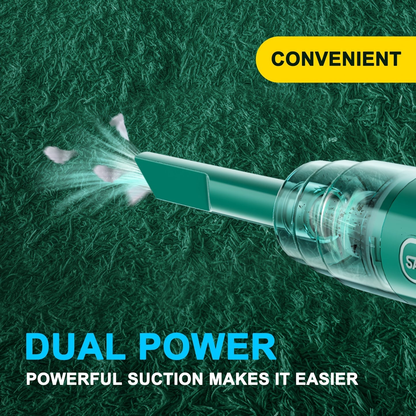 Aspirapolvere Auto 120W Senza Fili - Turbo Ciclonico, Ultra-Portatile, Ricaricabile