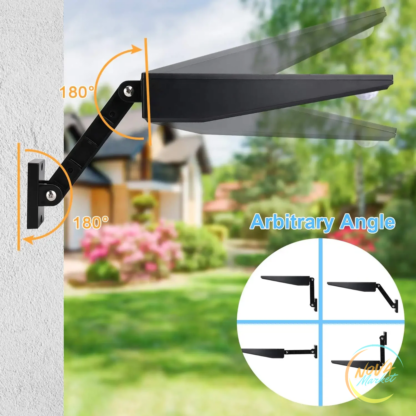 Lampada solare da parete 48 LED con telecomando impermeabile