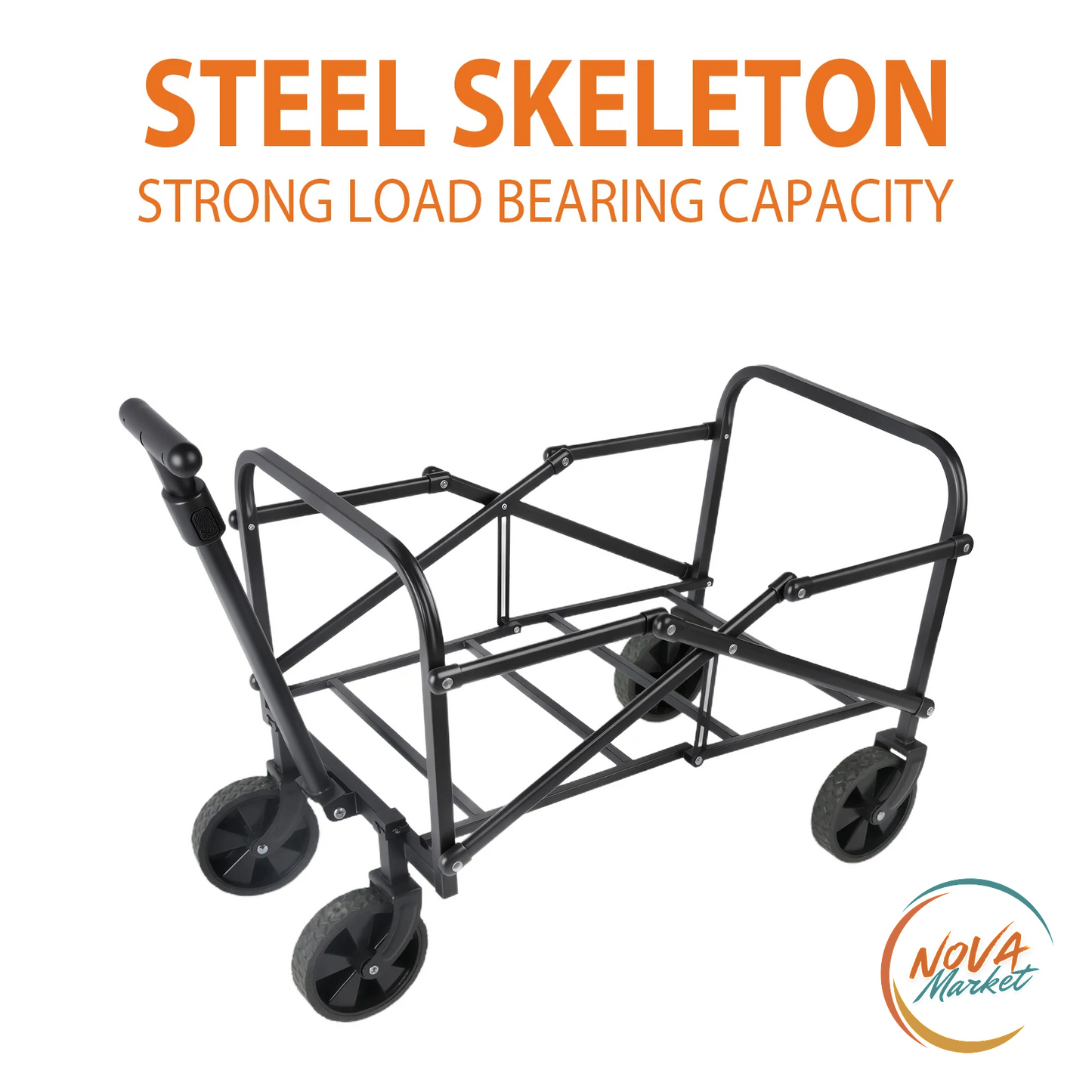 Carrello Pieghevole da Campeggio 75 kg, 50 L