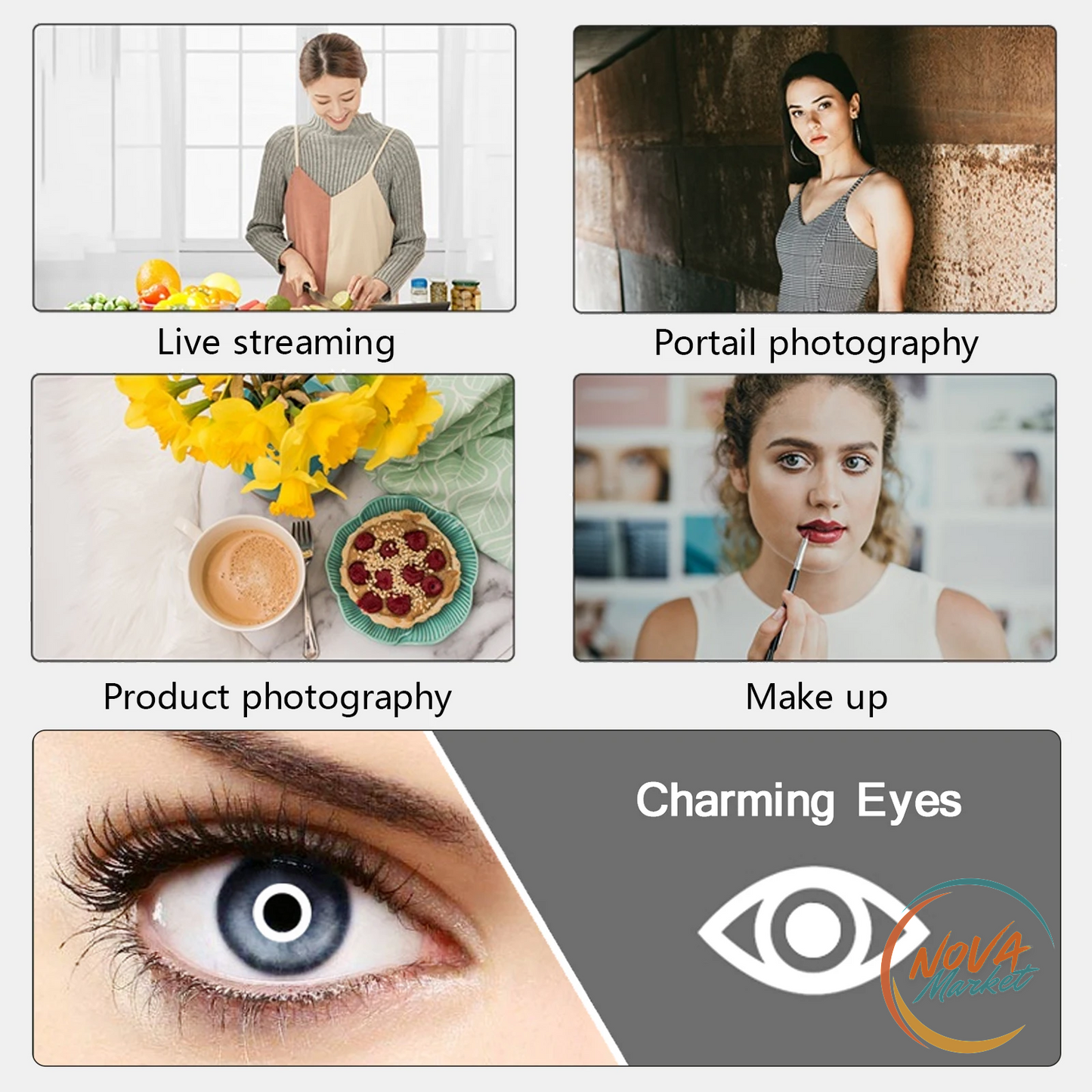 Ring Light LED Dimmerabile con Treppiede per Selfie e Video