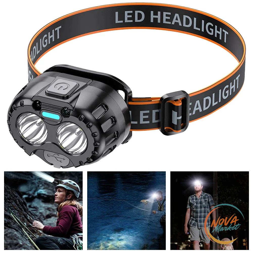 Lampada frontale LED 250 lm IPX4 per attività all'aperto