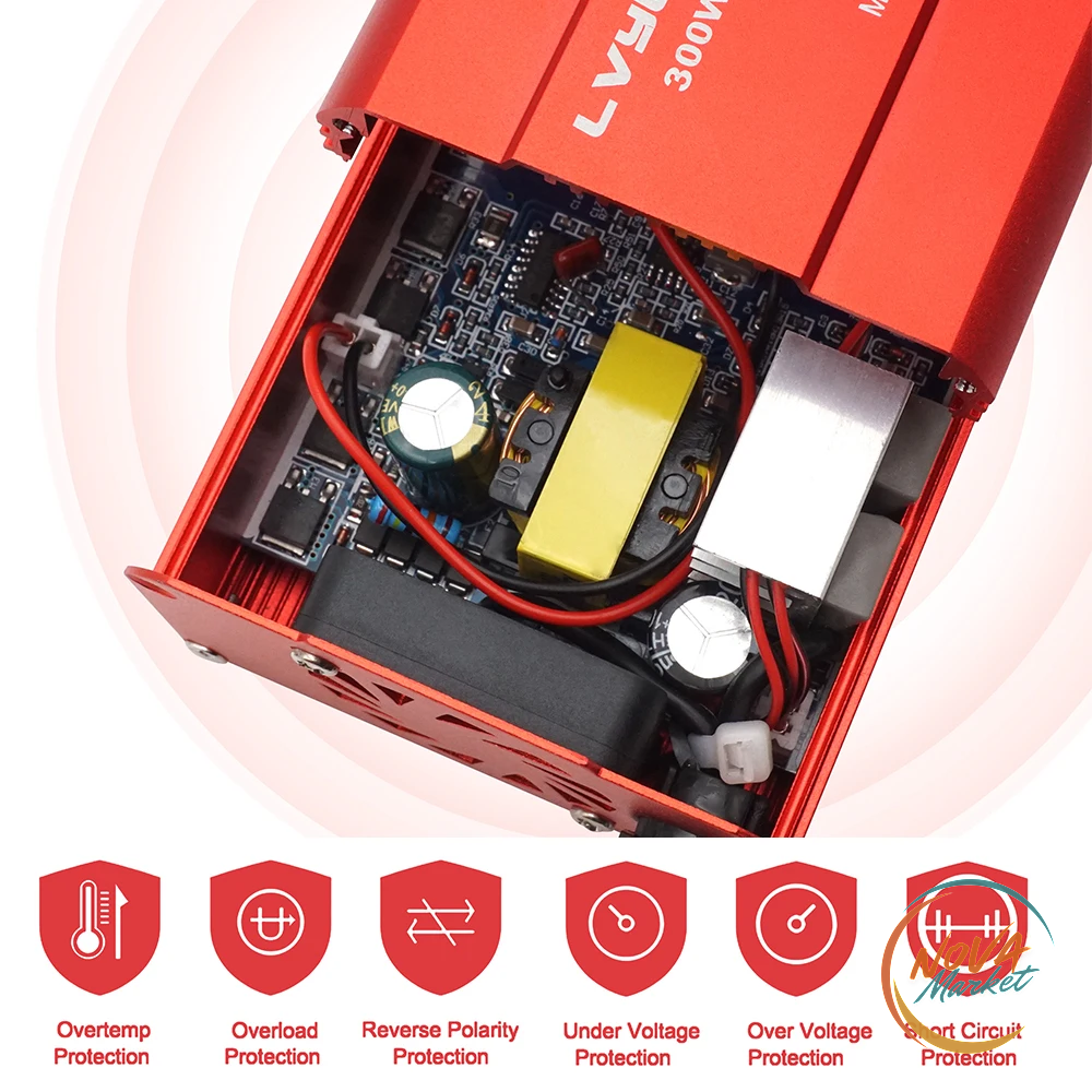 Inverter auto 12V-220V da 300W con USB