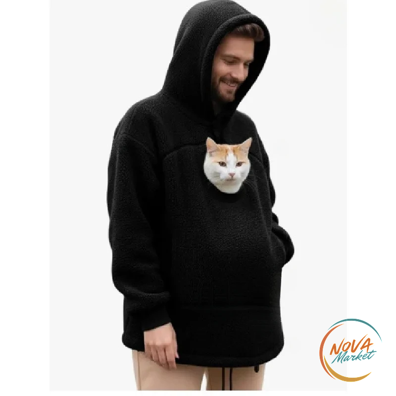 Felpa con cappuccio porta gatto calda per autunno e inverno