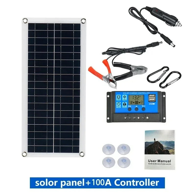 Pannello Solare 1000W 12V con Regolatore 60A| Carica Telefono Camper Auto USB