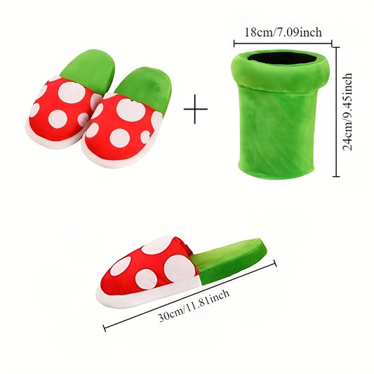 Pantofole Morbide, Peluche Interno, Antiscivolo, Casa Inverno, Donna Unisex Stile Fungo Super
