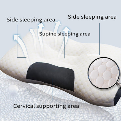 Cuscino Cervicale Ergonomico - Supporto Regolabile Dorso/Lato - Poliestere Ipoallergenico Lavabile