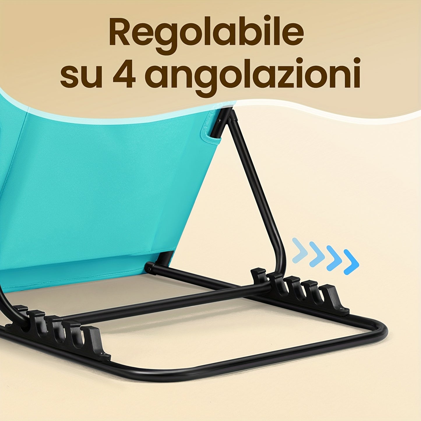Sdraio Pieghevole Ultra Leggera, Schienale Ajustable, Ideale Mare/Giardino