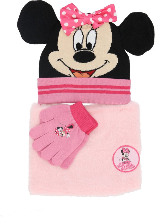 Set Cappello, Guanti e Scaldacollo per Bambini | Minnie, Topolino, Sonic, Stitch, Dragon Ball | Taglia Unica | Regalo Perfetto per Natale
