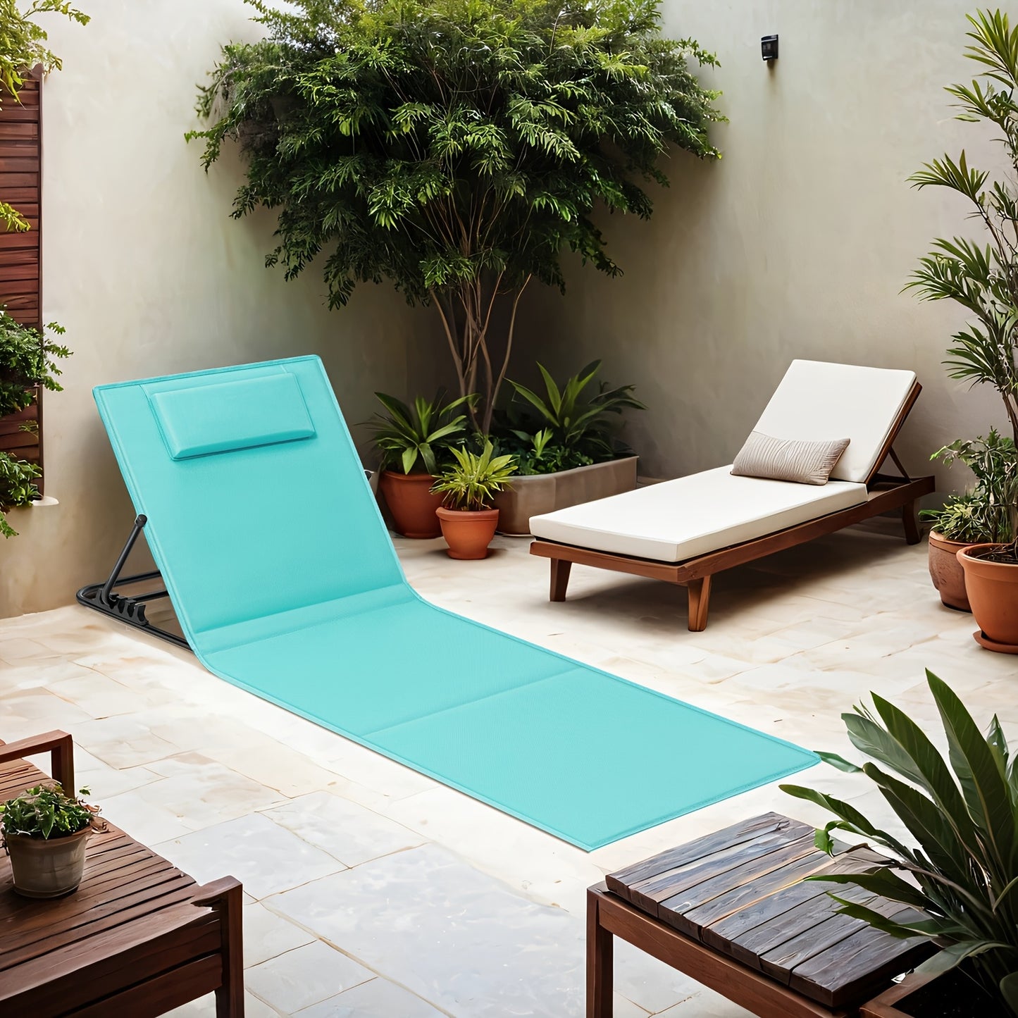 Sdraio Pieghevole Ultra Leggera, Schienale Ajustable, Ideale Mare/Giardino
