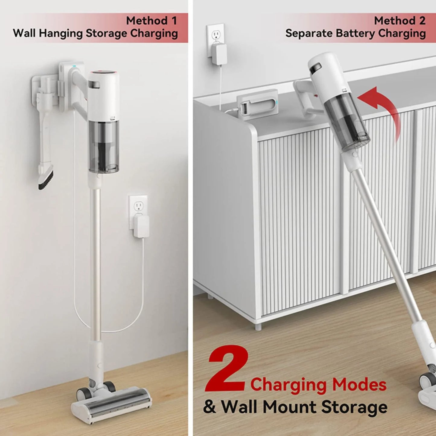 SCOPA SENZA FILI 35KPA! 💥 Potente, 45min, 6 accessori, luce LED!