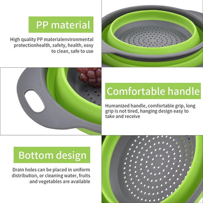 2 Colini Pieghevoli in Silicone - Scolapiatti & Frutta - Cucina Pratica