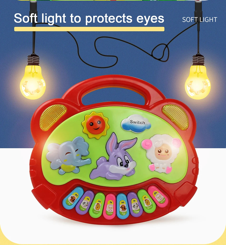 Pianoforte Bambini con Suoni Animali+ Luci - Giocattolo Musicale Educativo Regalo