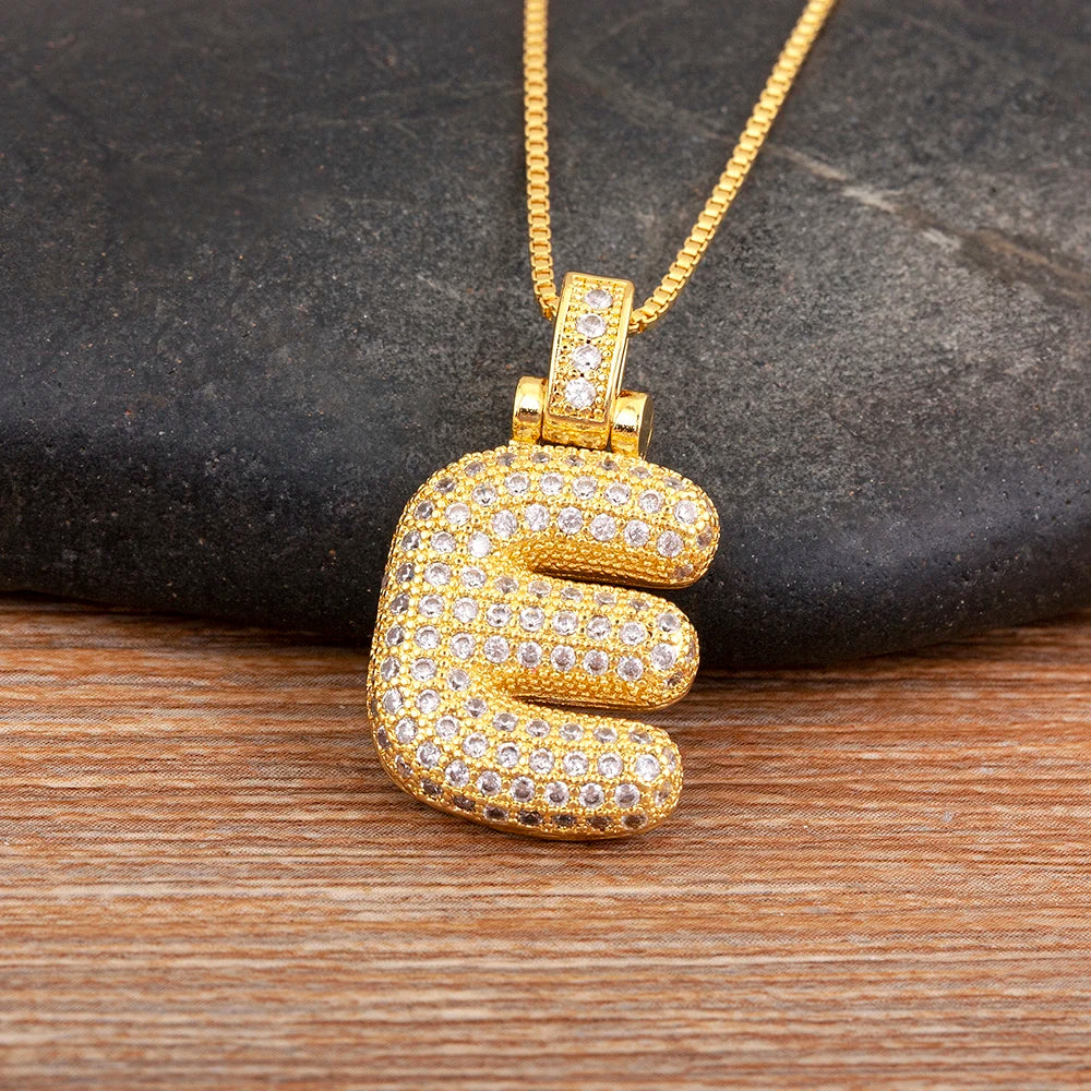 Collana regolabile con lettera scintillante A-Z Design unisex