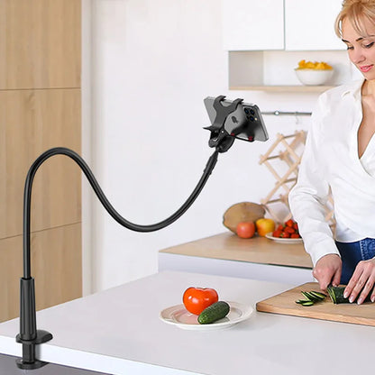 Supporto Telefono Pieghevole 70cm | Braccio Flessibile 360° | Morsetto per Letto Poggiatesta | per iPhone Samsung 3.5-6.7