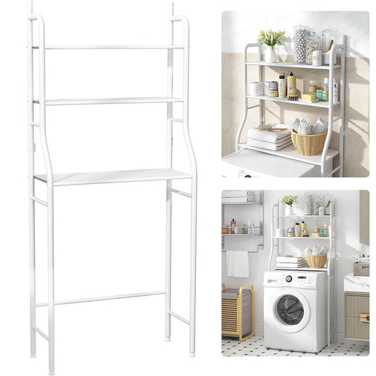 Scaffale per Lavatrice Senza Fori - Organizer Multilivello Impermeabile per Bagno