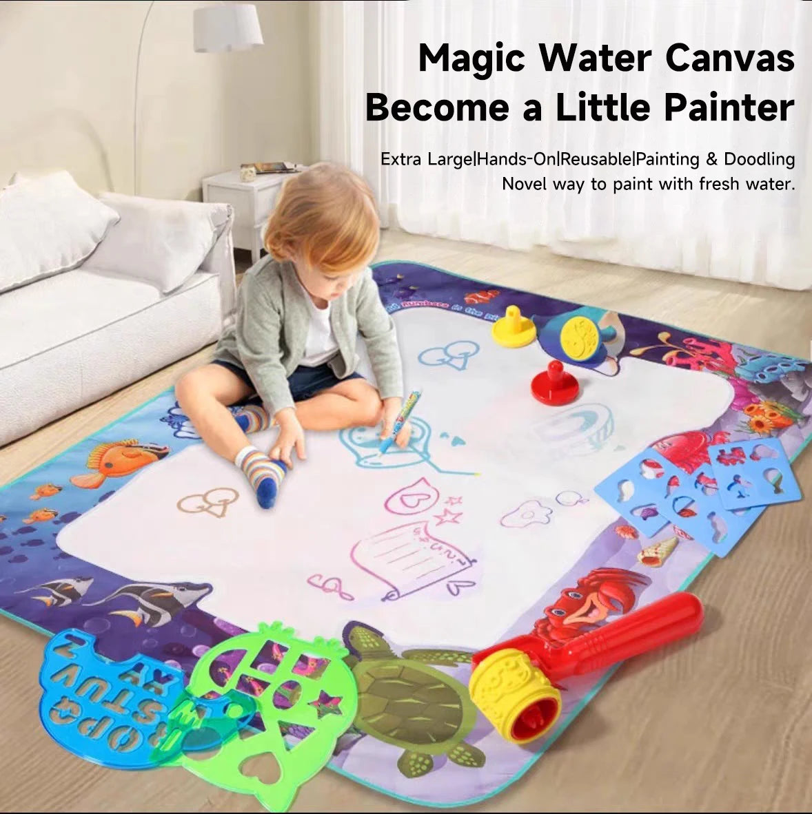 🎨 Magic Water Drawing Mat - Tappeto Magico per Disegnare ad Acqua