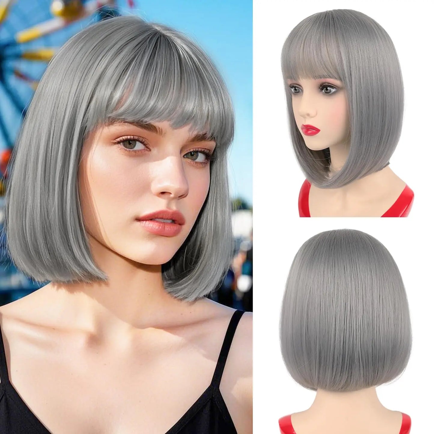 🌈 Parrucca Arcobaleno Bob Sintetica - Per Feste, Halloween e Cosplay!
Frangia colorata e effetto wow! Perfetta per ballare e stupire. 🎉✨