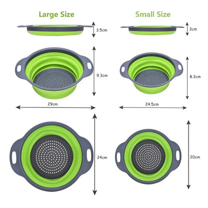 2 Colini Pieghevoli in Silicone - Scolapiatti & Frutta - Cucina Pratica