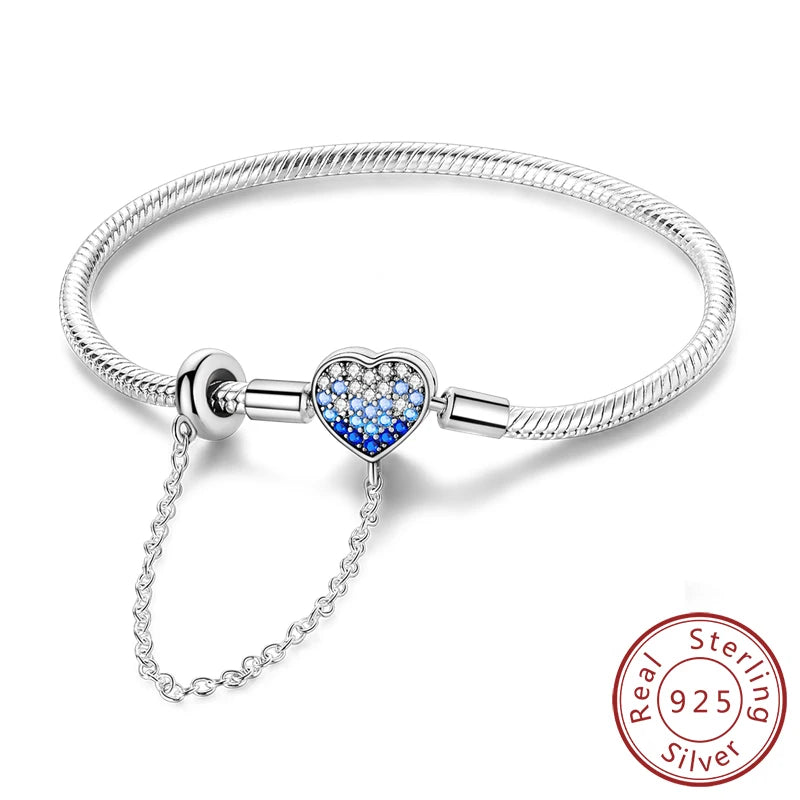 Bracciale in Argento 925 - Cuori con Zirconi, Regalo Perfetto per Donne, Gioiello Elegante e Personale