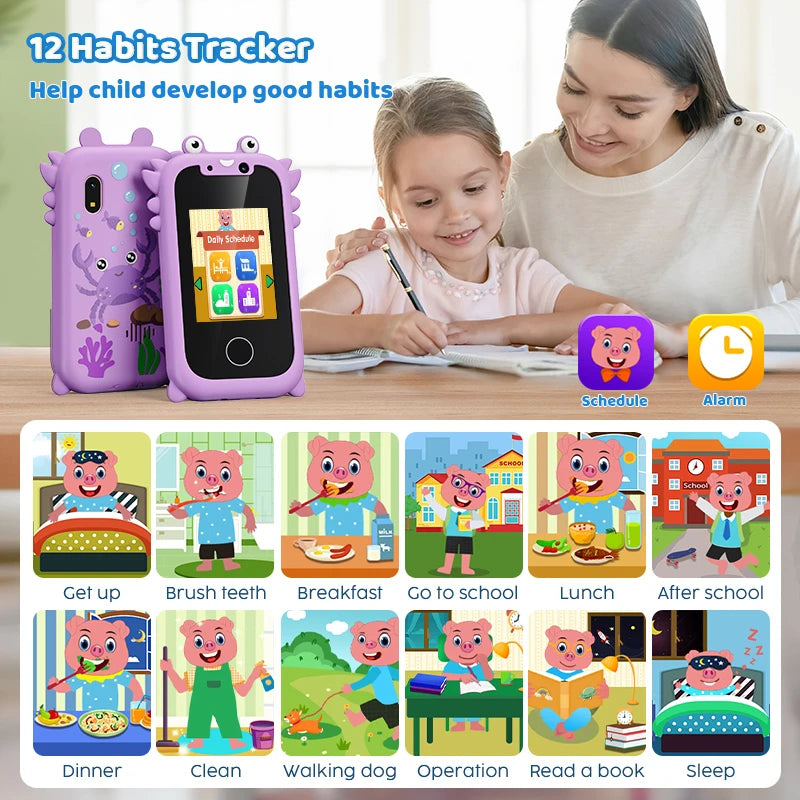📱SMARTPHONE BAMBINI Giocattolo Educativo 6-in-1 | MP3, Fotocamera, Giochi | Scheda 512MB | Regalo Perfetto