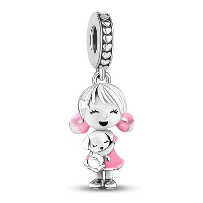 Perline Braccialetto 925 Argento Sterling | Charm Cane, Farfalla, Polpo | Gioielli Fai Da Te