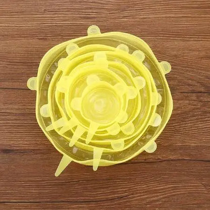 Coperchi in Silicone Elastici - Per Frigo, Ciotole e Piatti (6 Pezzi)