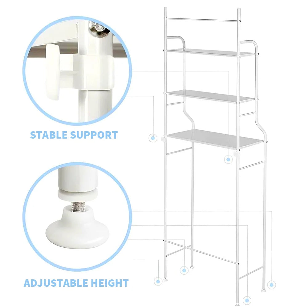 Scaffale per Lavatrice Senza Fori - Organizer Multilivello Impermeabile per Bagno