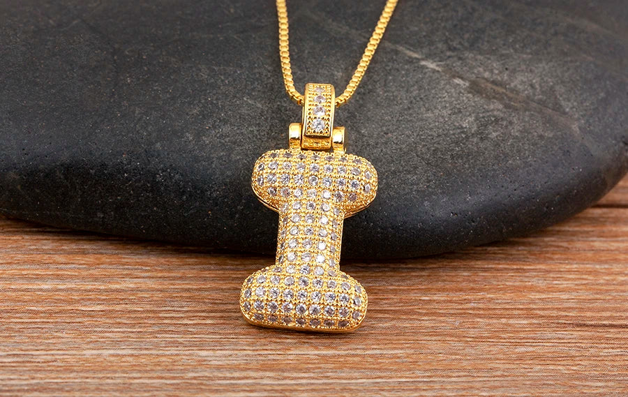 Collana regolabile con lettera scintillante A-Z Design unisex