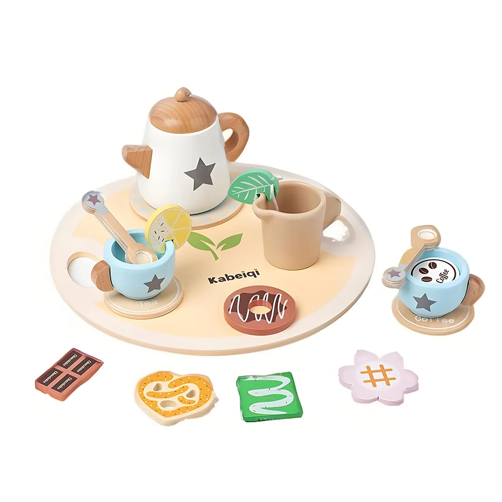 ☕ Set Tè Pomeridiano in Legno per Bambini – Gioco di Ruolo Princess Tea Party!