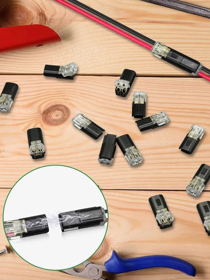 Connettori Rapidi LED Staccabili D2 | Doppia Linea a Incastro | No Saldatura No Pelatura | Kit da 15/30/50 Pezzi