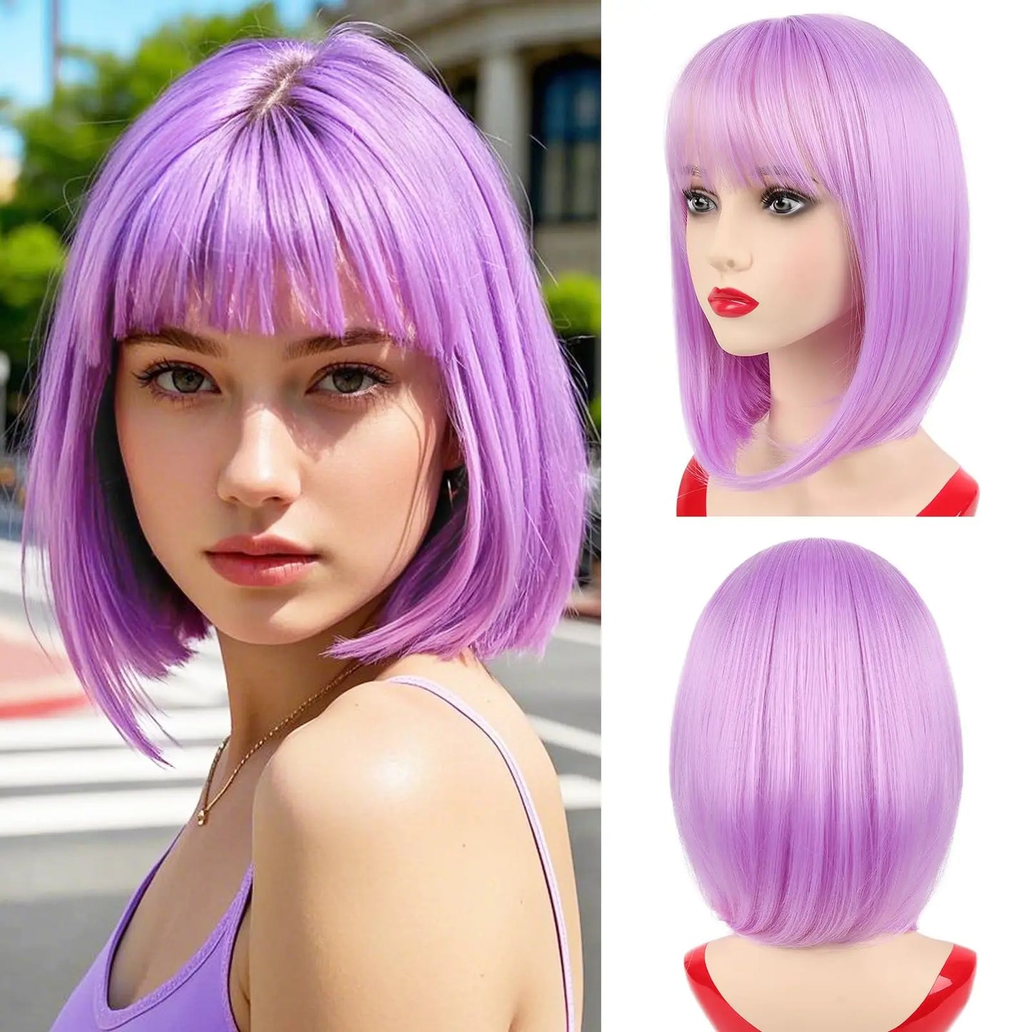 🌈 Parrucca Arcobaleno Bob Sintetica - Per Feste, Halloween e Cosplay!
Frangia colorata e effetto wow! Perfetta per ballare e stupire. 🎉✨