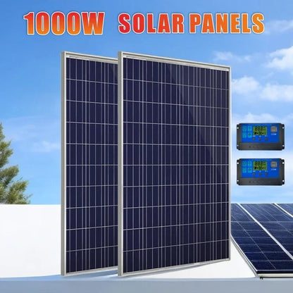 Pannello Solare 500W/1000W 12V - IP65 Impermeabile con Controller 100A e USB