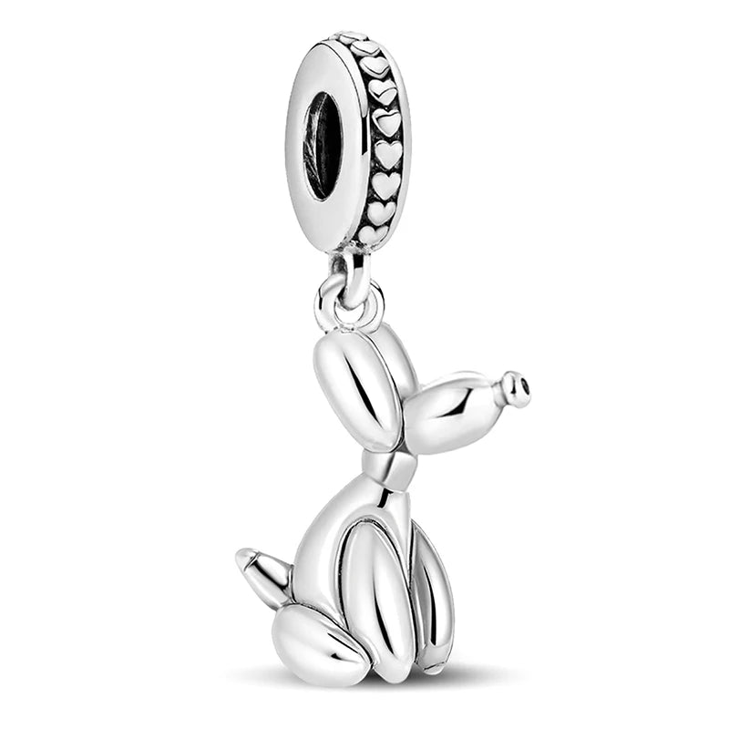 Perline Braccialetto 925 Argento Sterling | Charm Cane, Farfalla, Polpo | Gioielli Fai Da Te