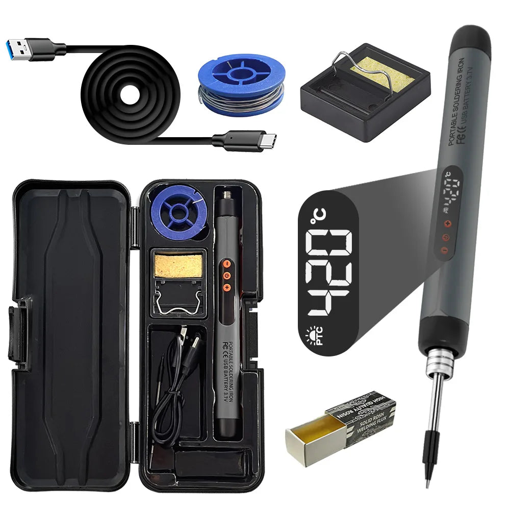 Saldatore USB Portatile Digitale | Display LED | Mini Stazione Saldo Ricaricabile per DIY