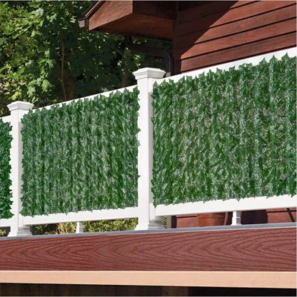 Pannello Finto Siepe Edera con Foglie Verdi | Schermo per Privacy Fai-Da-Te | Recinzione Artificiale per Giardino, Balcone, Esterni
