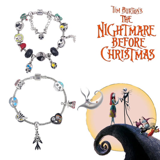 Braccialetti con ciondoli per film classici creativi Nightmare Before Christmas per donna Uomo Accessori Jack e Sally Regali per i fan