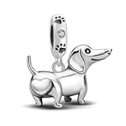 Perline Braccialetto 925 Argento Sterling | Charm Cane, Farfalla, Polpo | Gioielli Fai Da Te