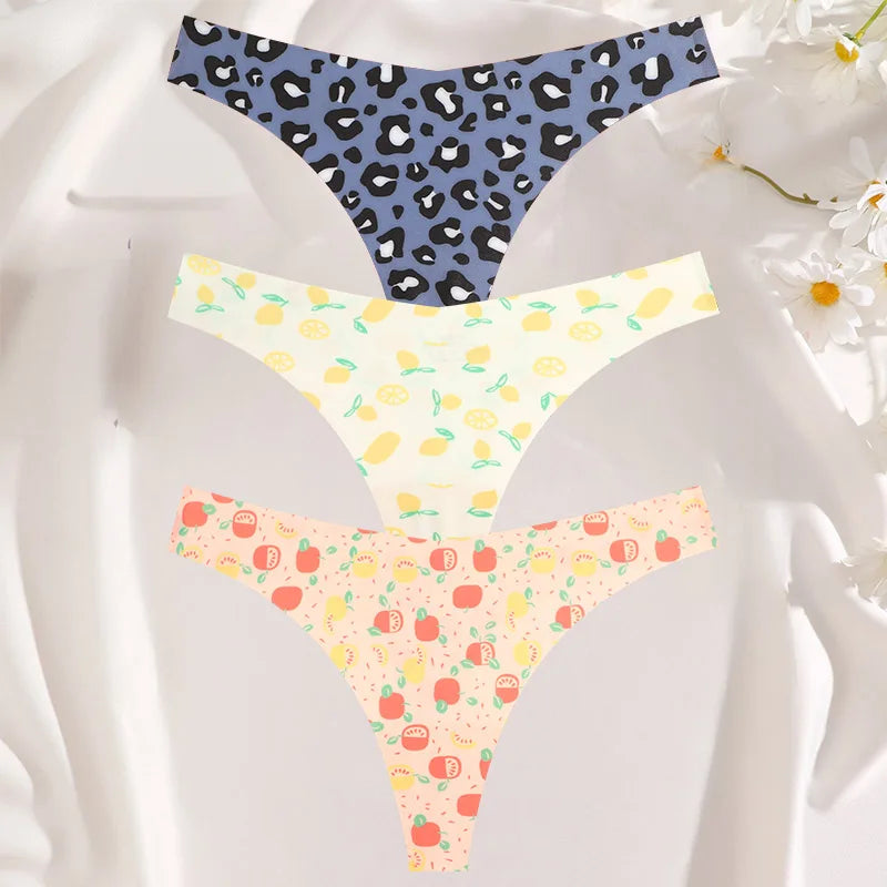 3 Mutandine Sexy Donna - Perizoma T-Back Vita Bassa - Intimo Colorato Senza Cuciture