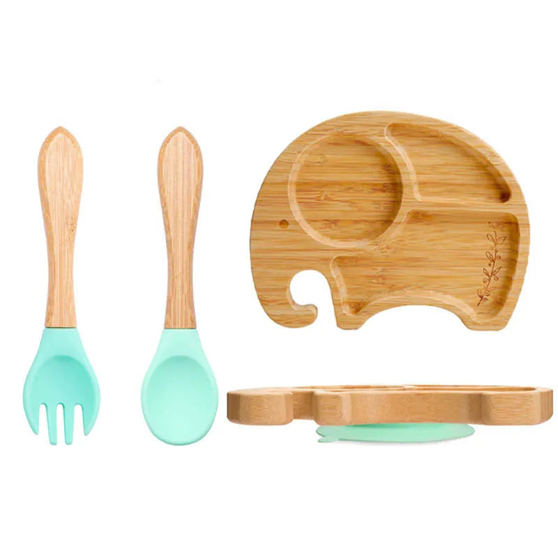 🍽️ Set 3 Piatti in Bambù per Bambini con Ventosa – Eco-Chic & Sicuro