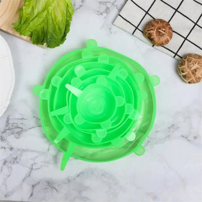 Coperchi in Silicone Elastici - Per Frigo, Ciotole e Piatti (6 Pezzi)