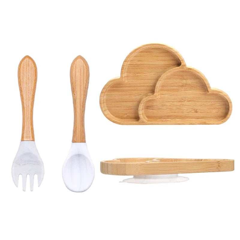 🍽️ Set 3 Piatti in Bambù per Bambini con Ventosa – Eco-Chic & Sicuro