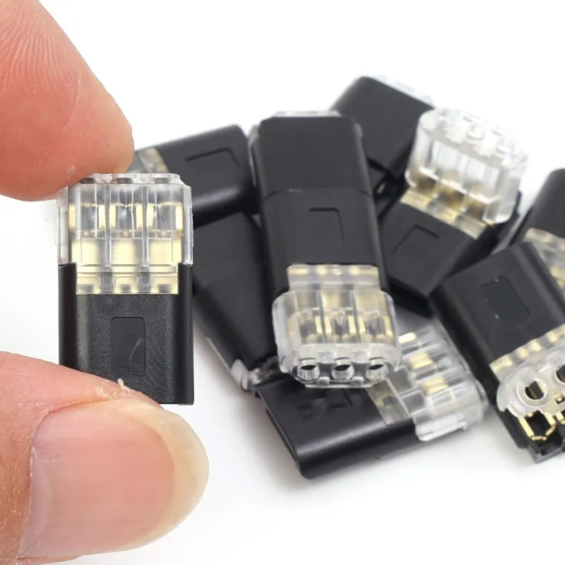 Connettori Rapidi LED D3 | Senza Saldatura e Spelatura | a 3 Fili Ingresso/Uscita | per Collegamenti Elettrici Veloce