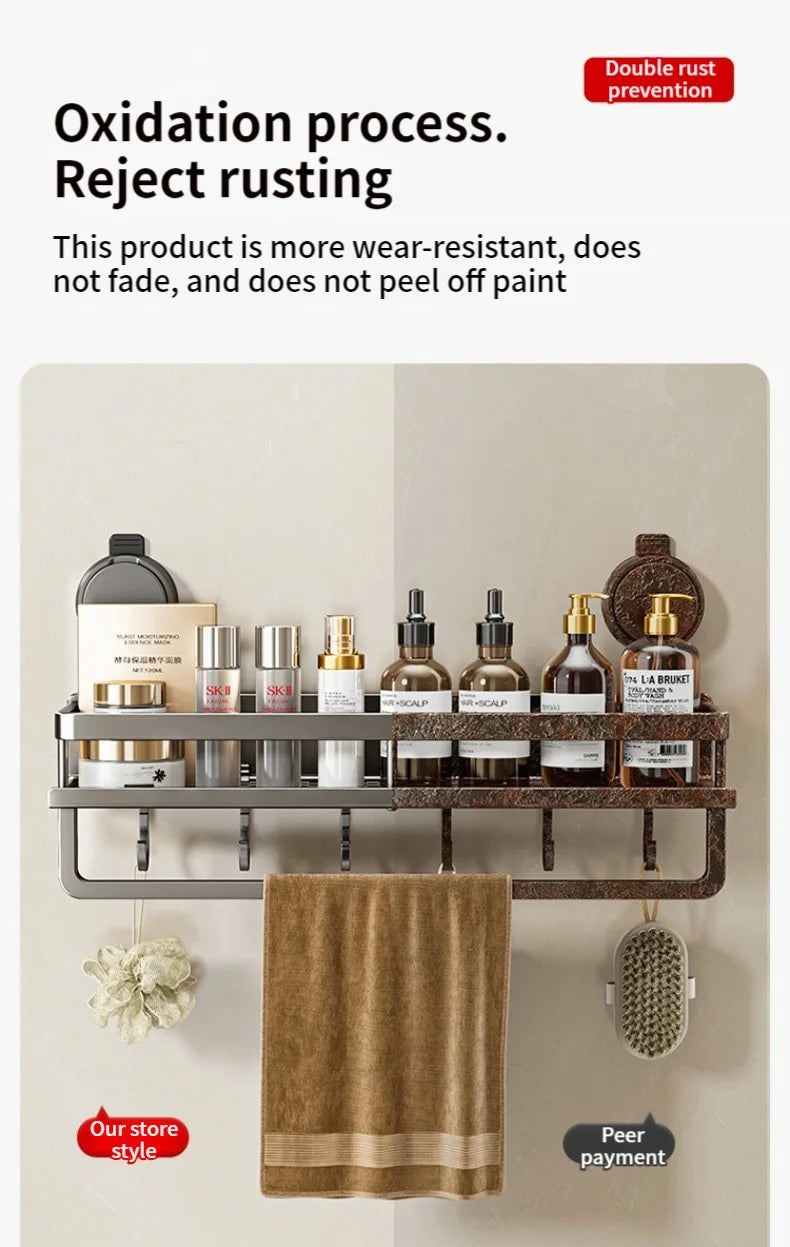 Portaoggetti da Parete Senza Trapano – 5 Secondi e il Tuo Bagno è in Ordine