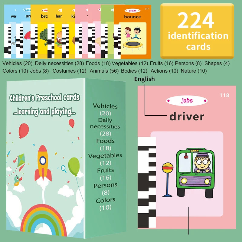 📚 Macchina Parlante per Flashcard Educative - Giocattolo per Imparare l'Inglese