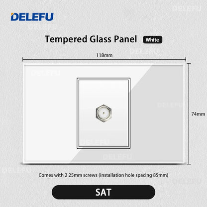 ⚡ Presa Muro Smart DELEFU - Vetro Temperato Bianco, USB Type-C, Ricarica Rapida 20W, Compatibile con Schuko Italia