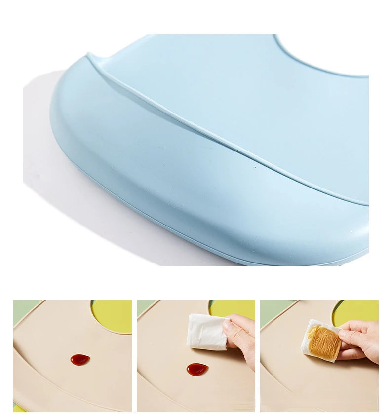 👶 BAVAGLINO IN SILICONE MORBIDO - Impermeabile, Regolabile e Super Pratico!