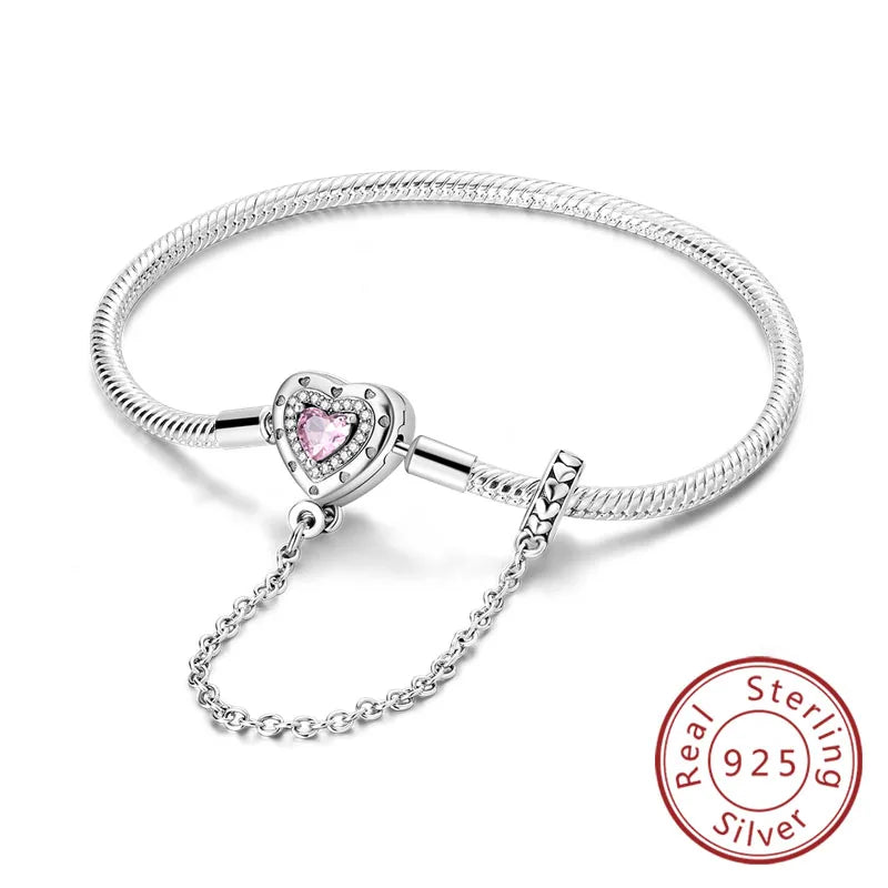 Bracciale in Argento 925 - Cuori con Zirconi, Regalo Perfetto per Donne, Gioiello Elegante e Personale