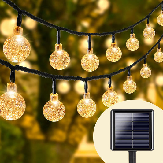 Luci Sferiche Solari 20 LED 5m Impermeabili IP65 | 8 Modalità, Ricaricabili, per Giardino, Albero, Natale, Campeggio