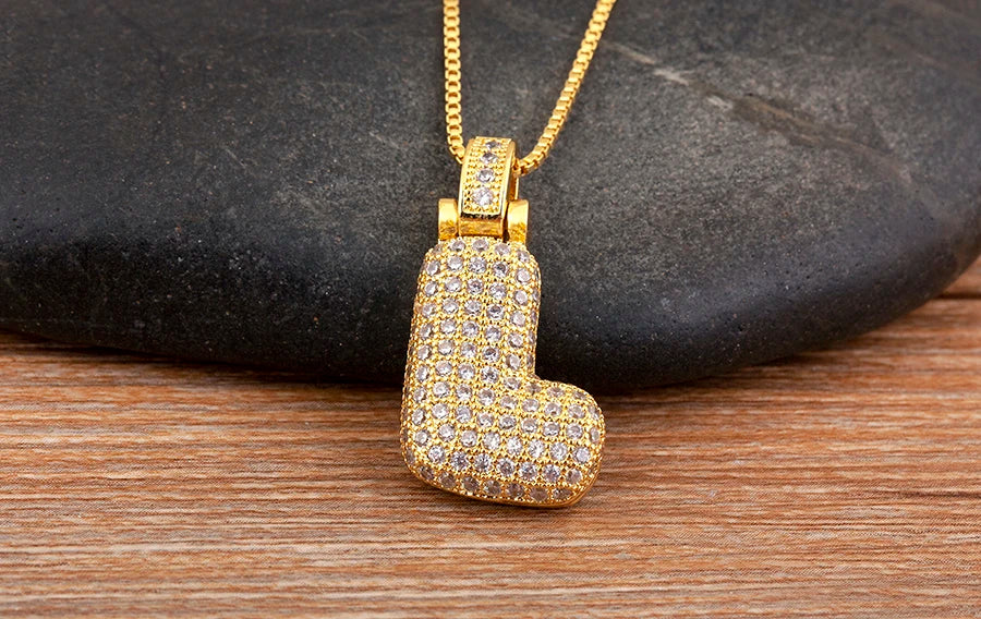 Collana regolabile con lettera scintillante A-Z Design unisex